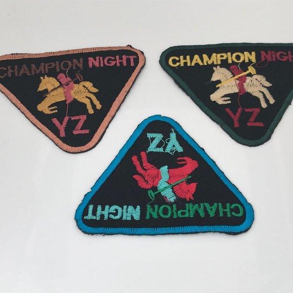 Accessories - Iron On Patches Lot of 3 Champion Night Embroidery